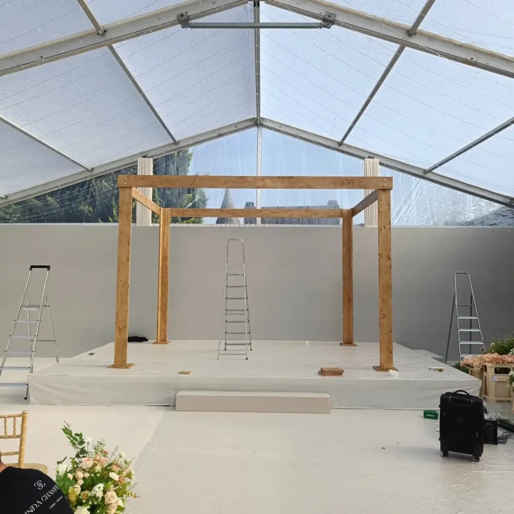 fabrication et montage dune houpa xxl#lindachampenoisdesign#bois#surmesure#envenement#woodcomp